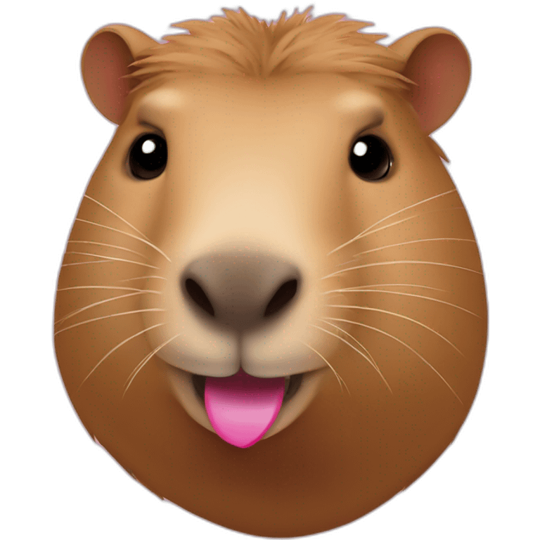 Capybara with a heart above it emoji