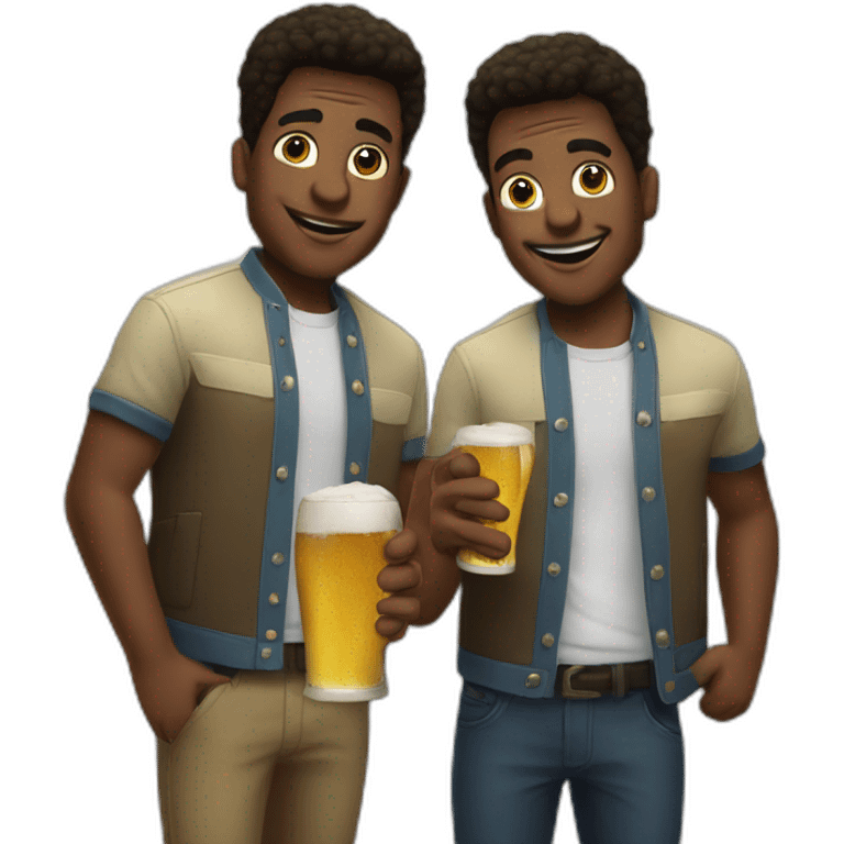 Carl and Karl white twins  drink beer emoji