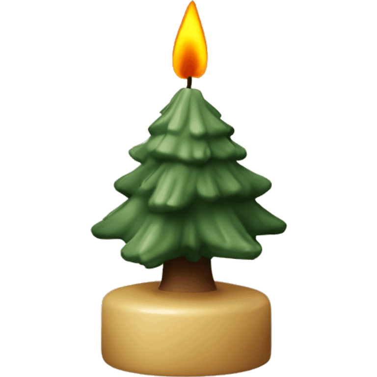 beige wax candle shaped like a pine tree emoji