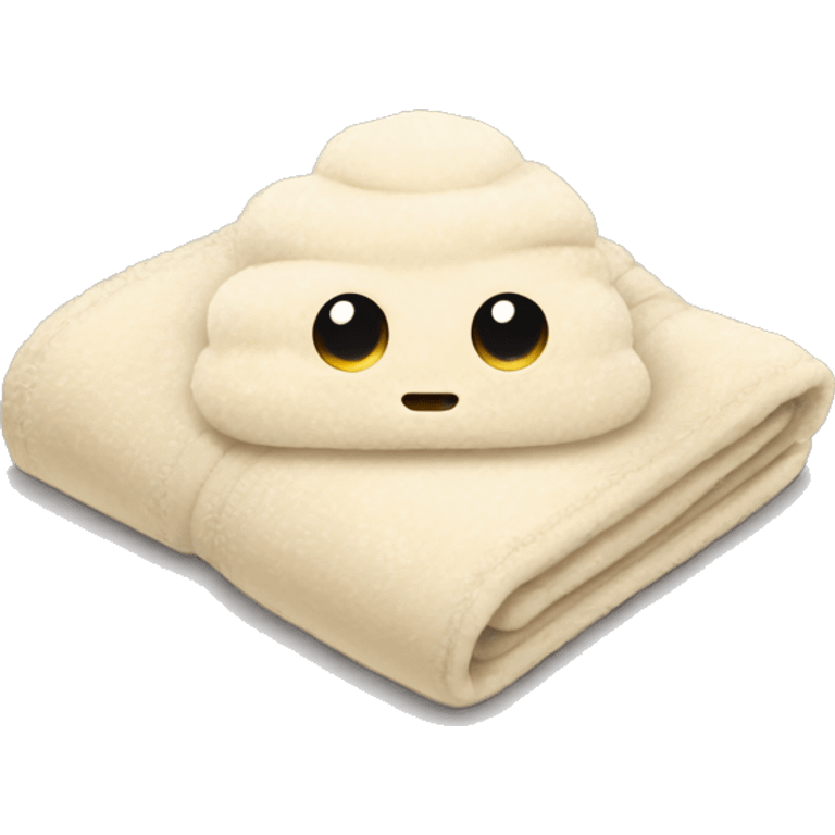 Folded fuzzy cream blanket emoji