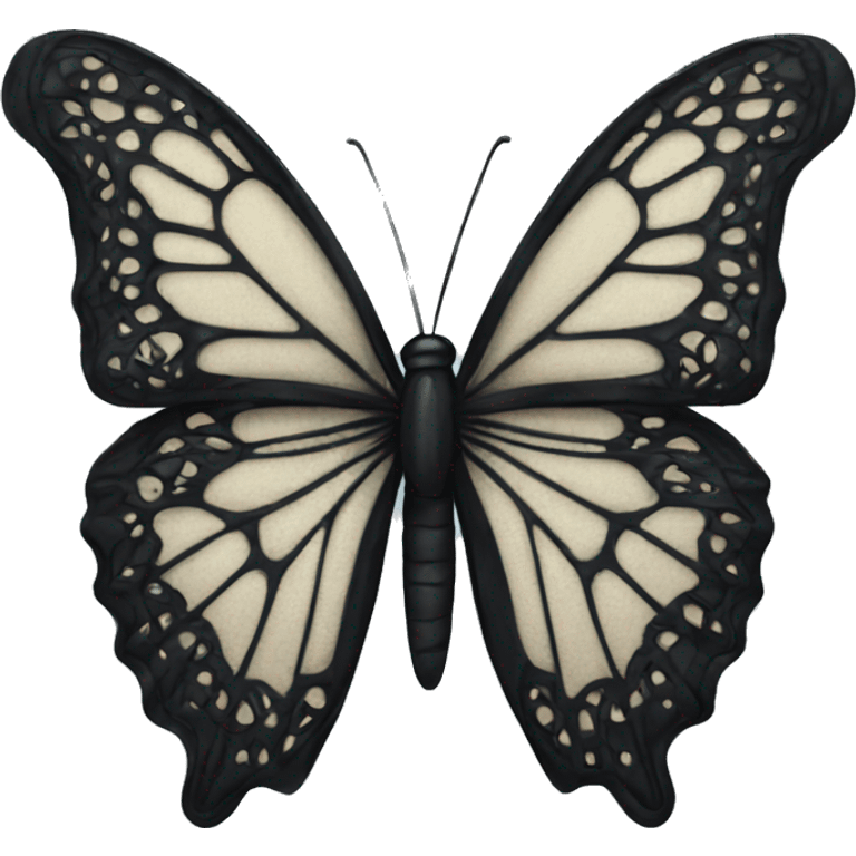 Black lace butterfly emoji