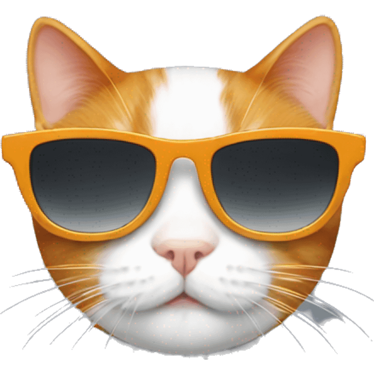 Ginger and white cat with sunglasses emoji