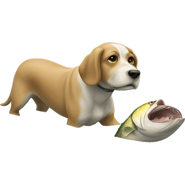 chien qui mange une pêche  emoji