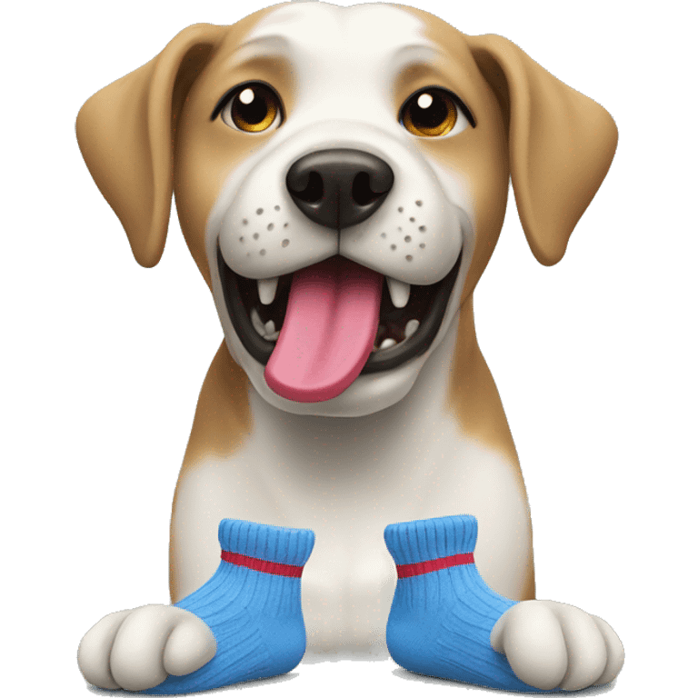 Dog eating socks emoji