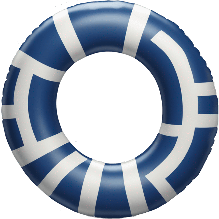 inflatable floating navy blue ring with white stripes  emoji