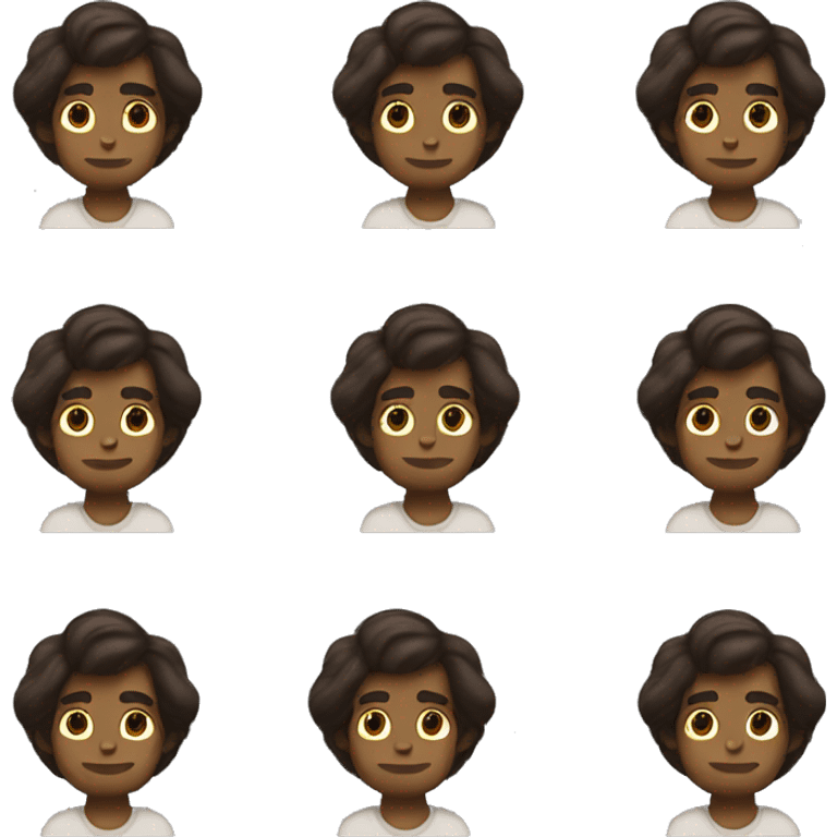 brown boy with shoulder length hair emoji