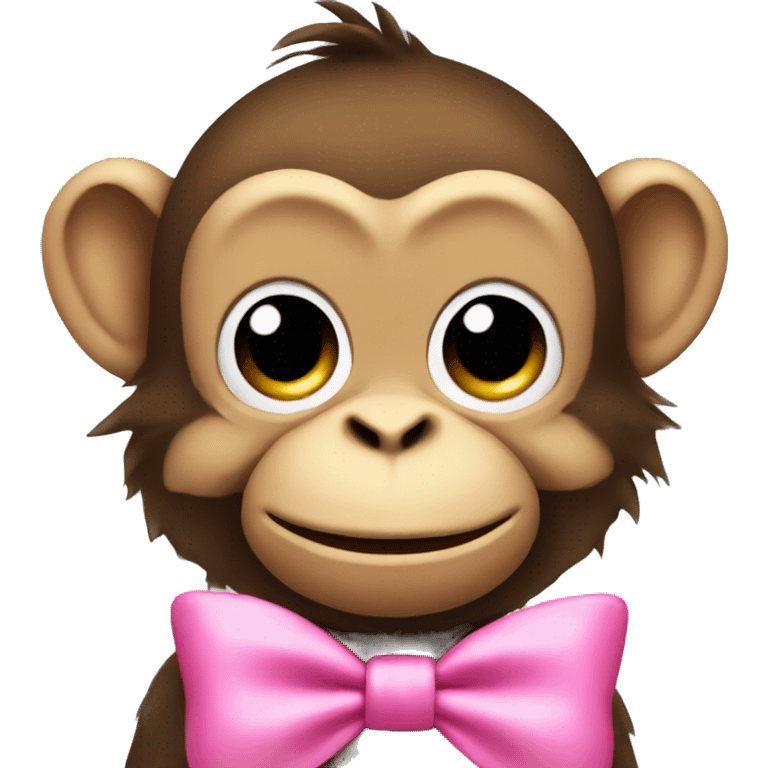 Monkey with pink bow emoji