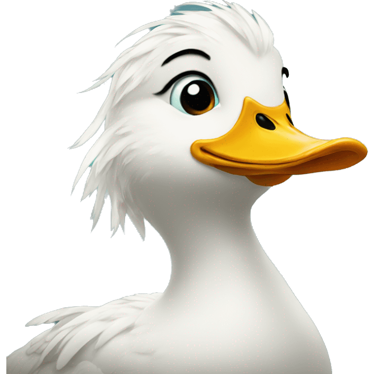 duck with hair like elsa emoji