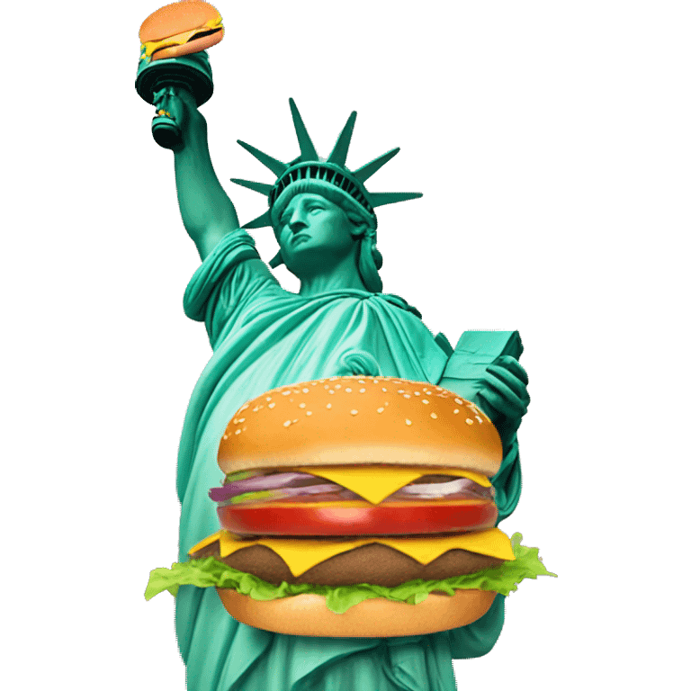 Statue of Liberty with a burger  emoji