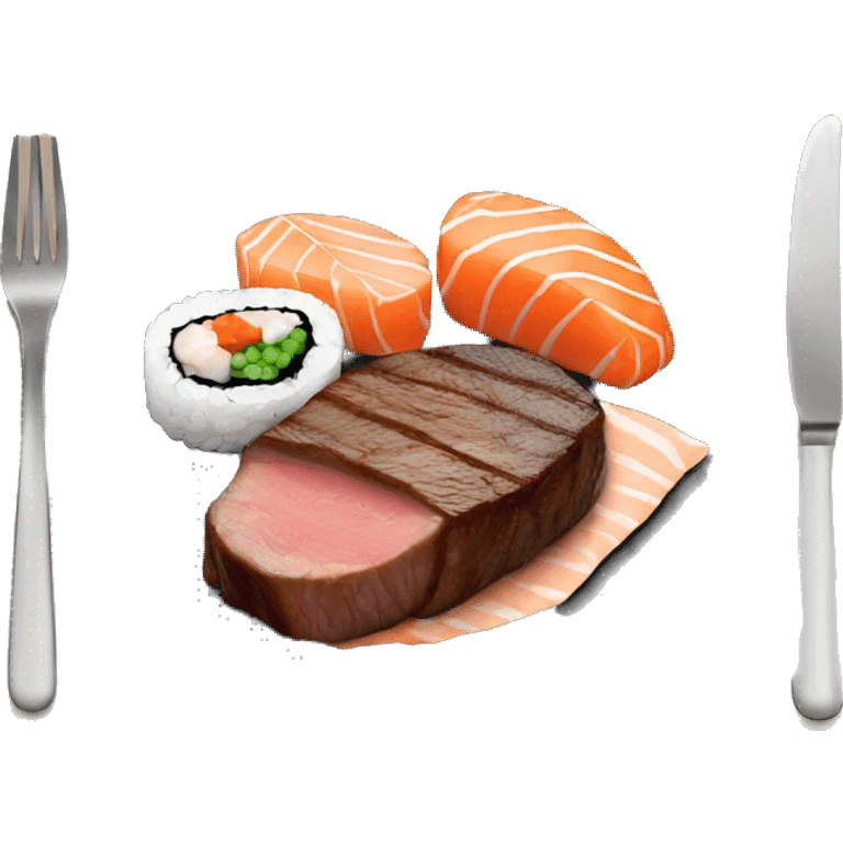 Steak and sushi dinner emoji