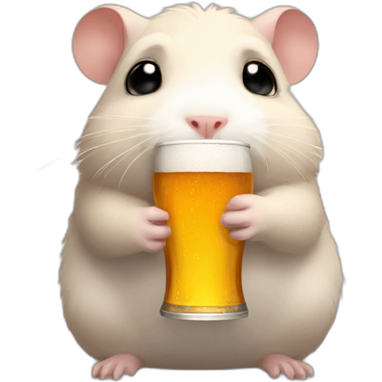 sad hamster holding a beer emoji