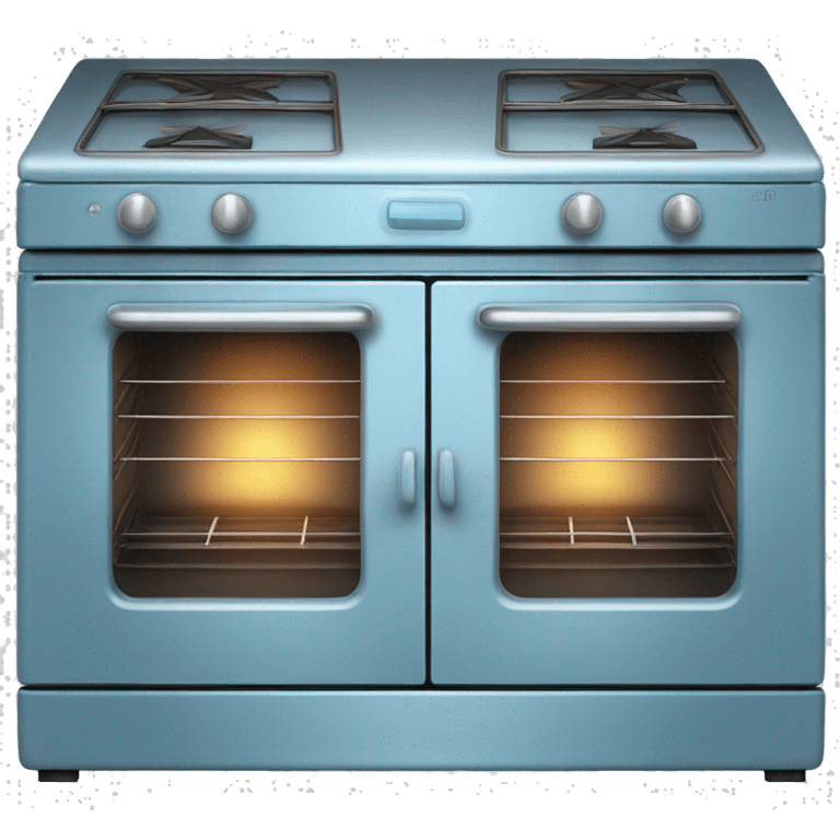 Realistic metallic light blue oven isolated. emoji