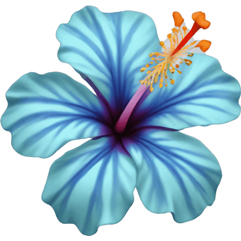 One pastel blue hibiscus emoji