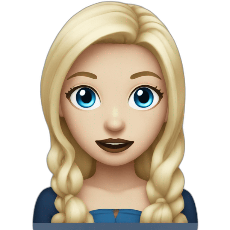 Vampire Blonde girl with blue eyes emoji