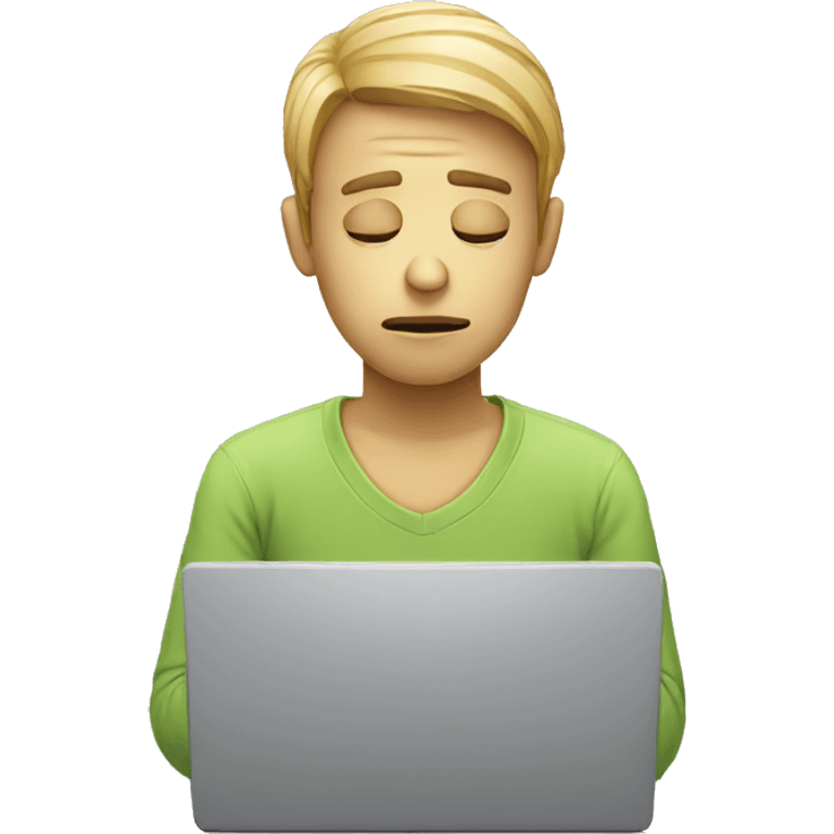 sad person with laptop emoji