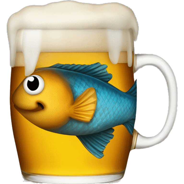 fish in a mug of beer emoji