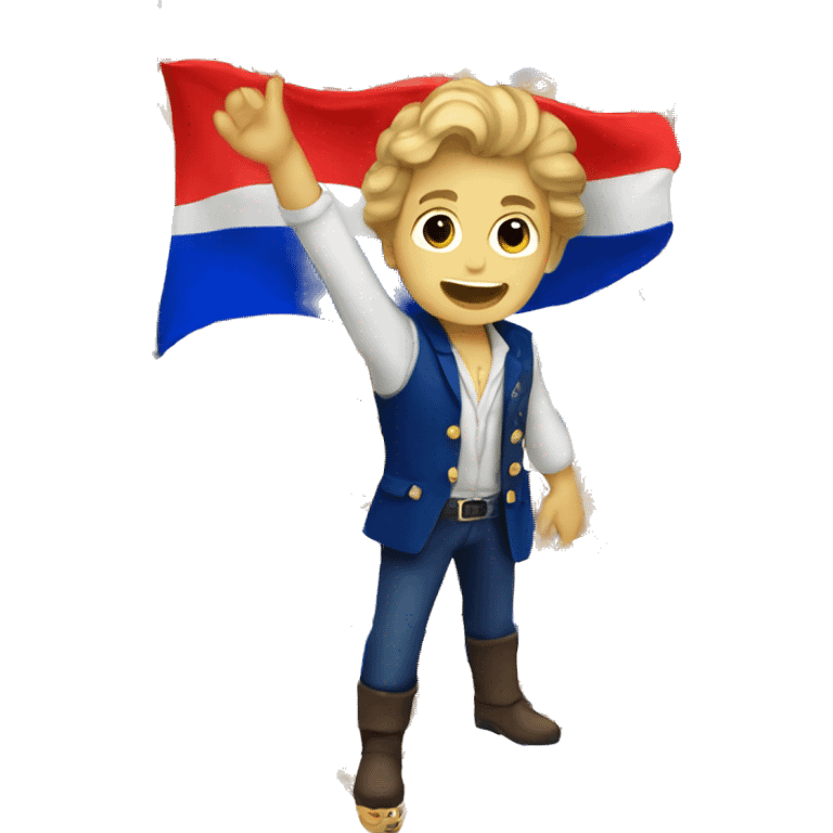 Enjolras waving French flag emoji