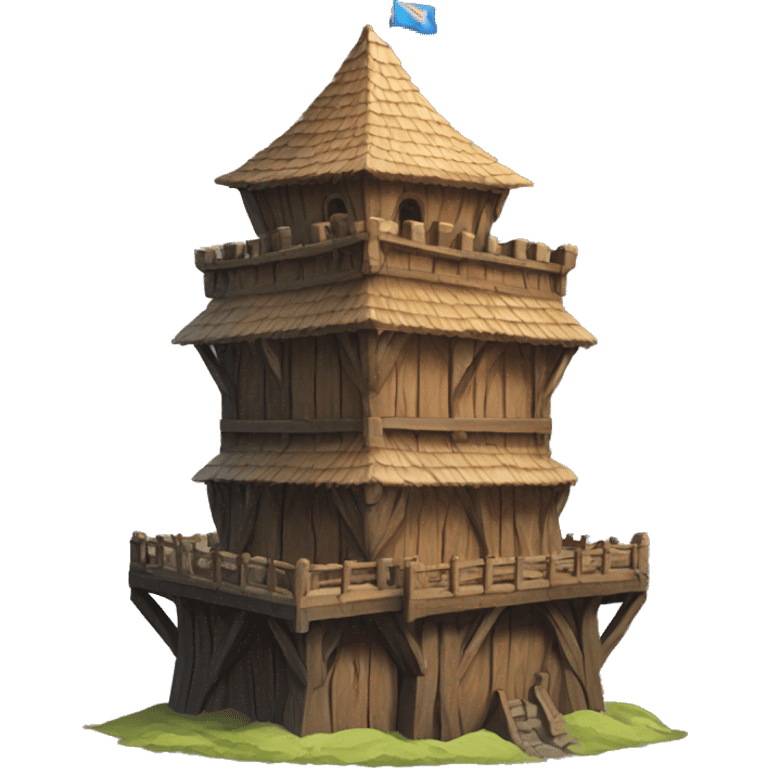 Tower of a medieval castle with wooden superstructure emoji