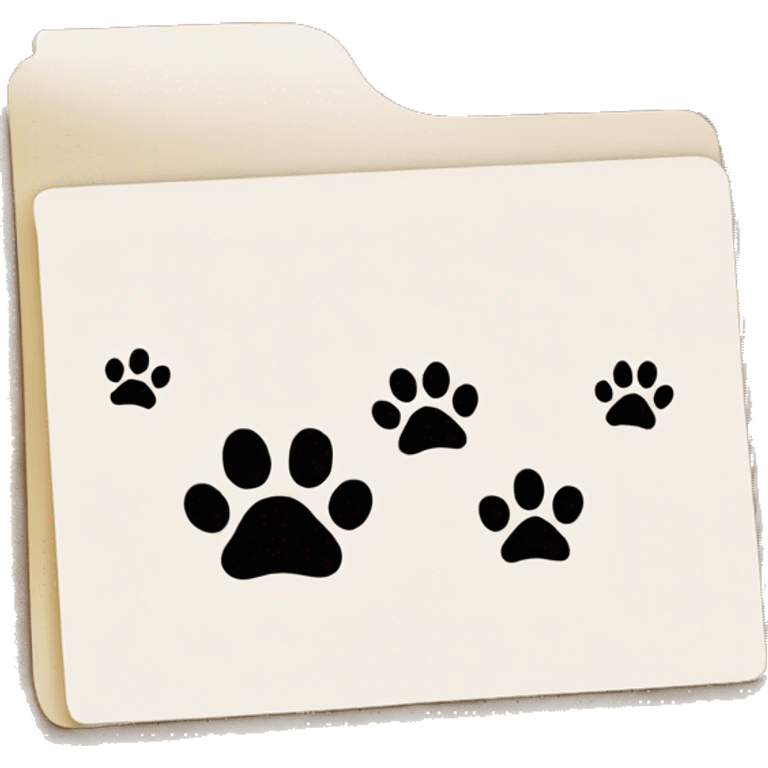 a folder of documents with a dog's paw print on it emoji