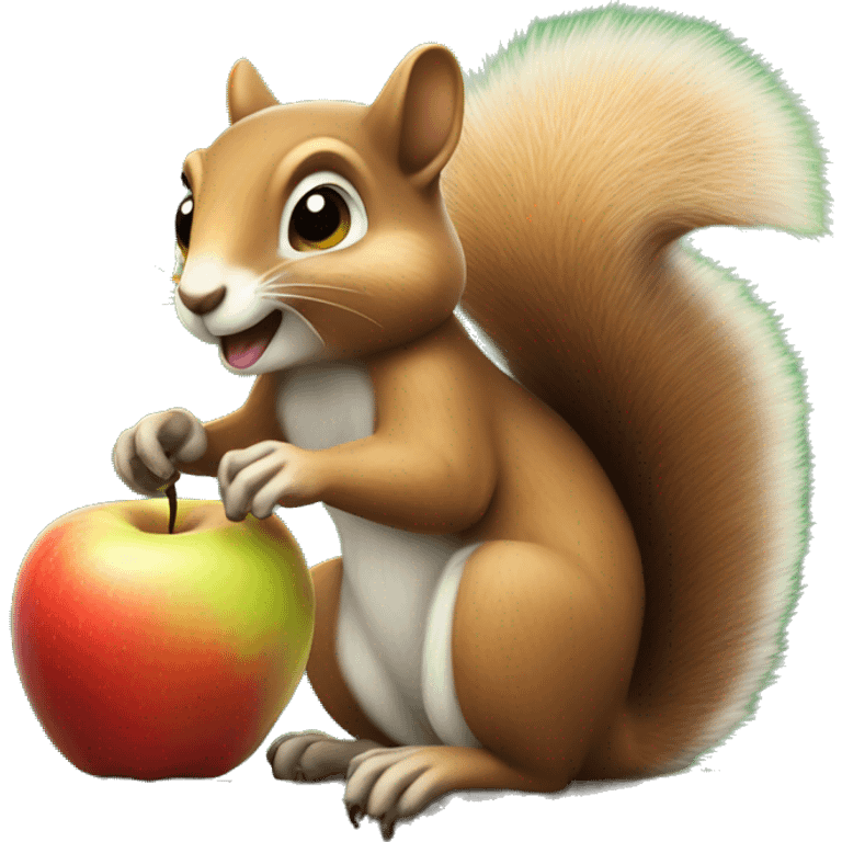 sqirrel that eats an apple emoji