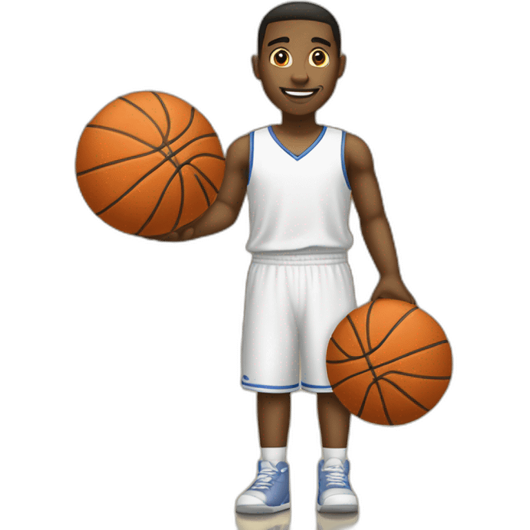 garçon qui tire avec un ballon de basket emoji