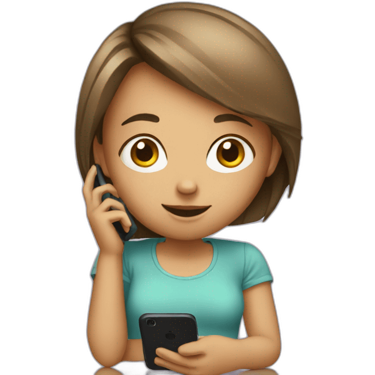 Girl with phone emoji