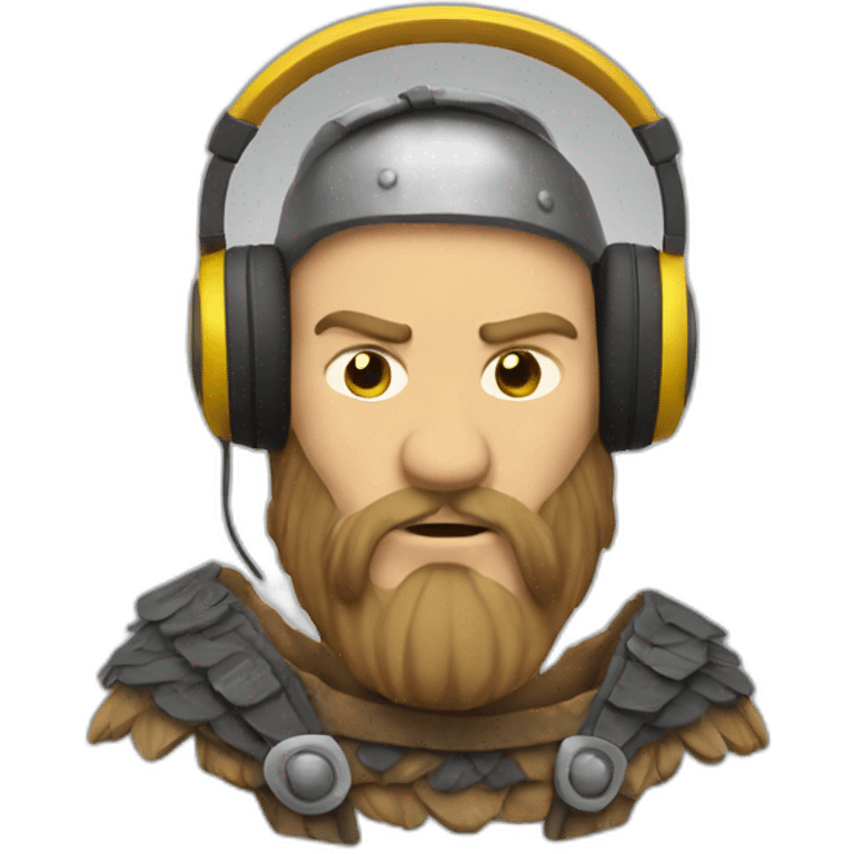 viking listening music on headphones emoji