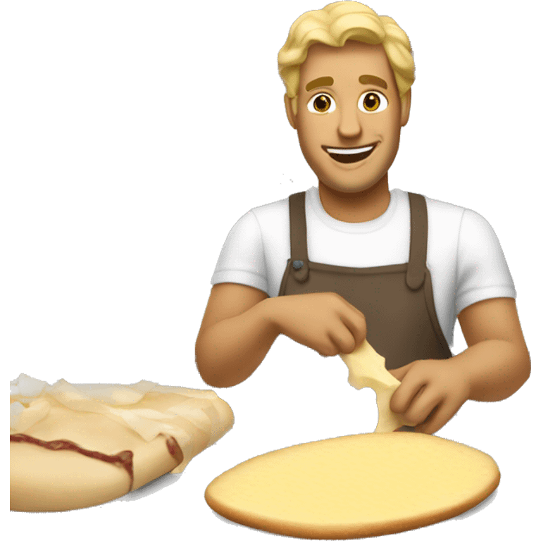 Blonde man making cheesesteak  emoji