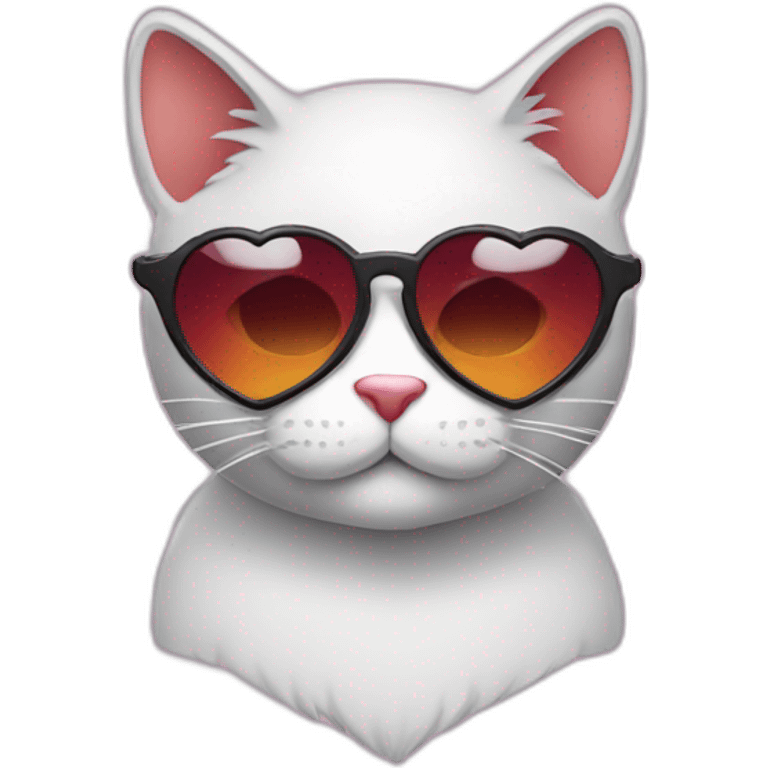 cool cat with heart shades emoji