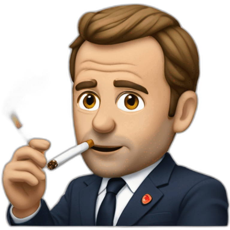 Emanuel Macron fumant une cigarette  emoji