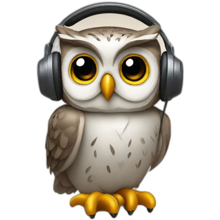 owl-with-headset-and-microphone emoji