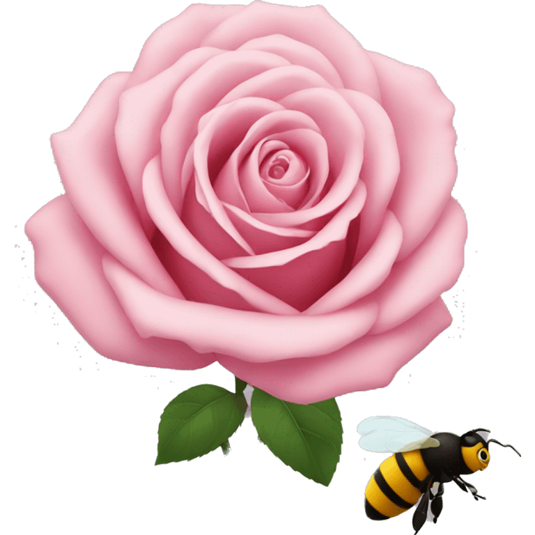 rose with a bee emoji