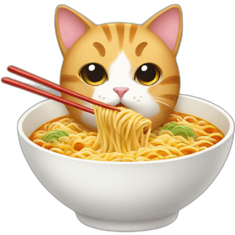 cat with ramen emoji