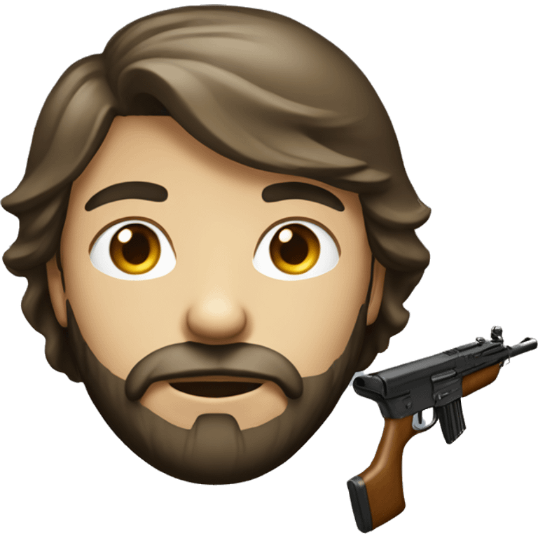 mysterious boy with rifle add a beard emoji