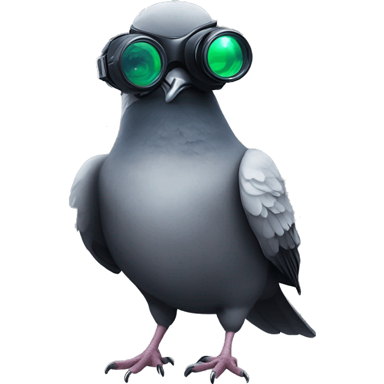 pidgeon wearing night vision goggles emoji