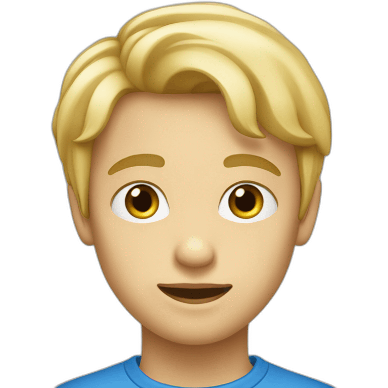 garçon blond au yeux bleu emoji