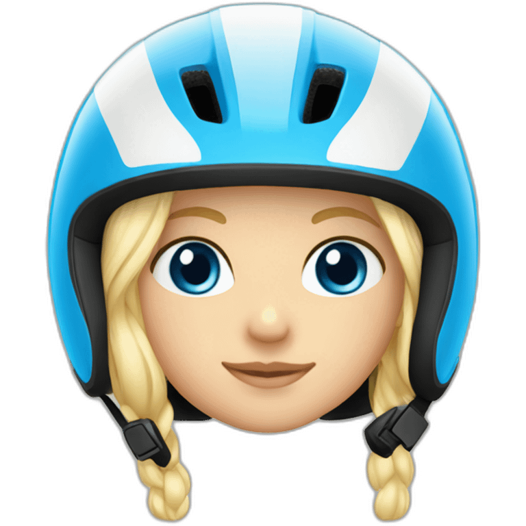 Cuteblonde blue eyes bike helmet emoji