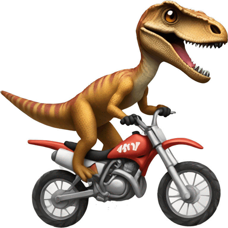 velociraptor riding dirt bike emoji