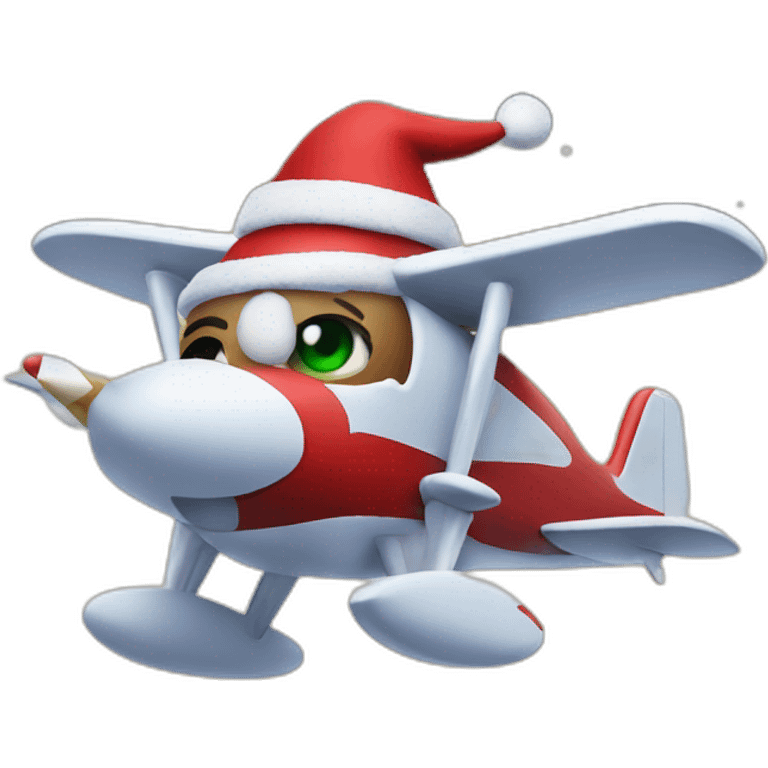 santa in a plane emoji