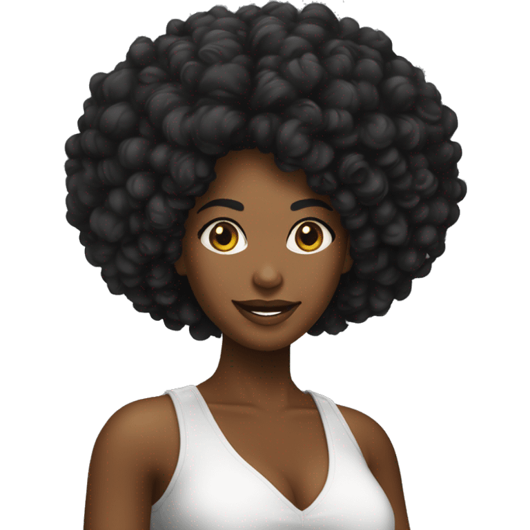 Mulher preta cabelo afro tocando bandolim escrito atrás clube do choro de Brasília. emoji