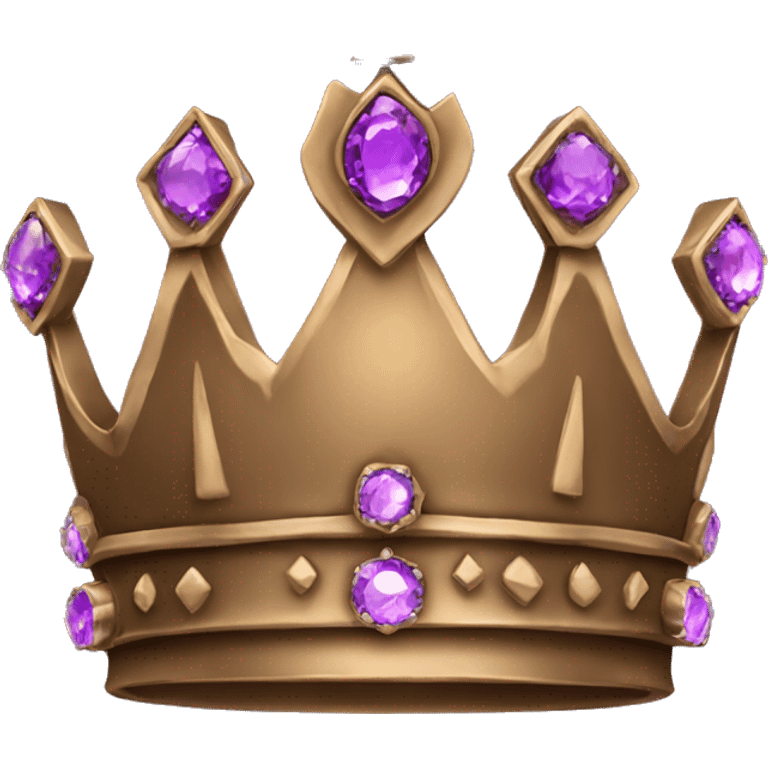 Bronze Crown with some purple diamonds emoji