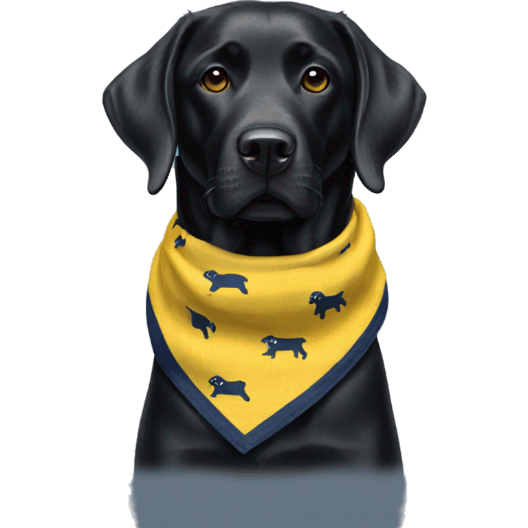 Black Labrador wearing Michigan color bandana emoji