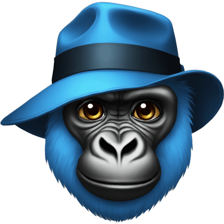 Gorilla tag blue monkey with black hat emoji