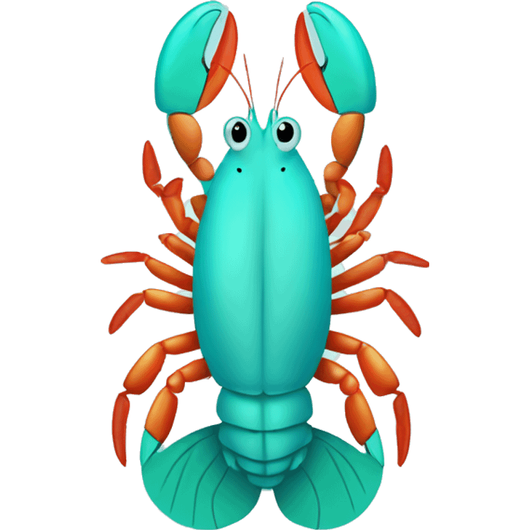 Cyan lobster prawn shrimp crustacean cute emoji