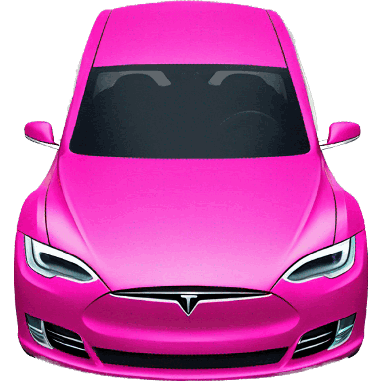 Hot pink Tesla emoji