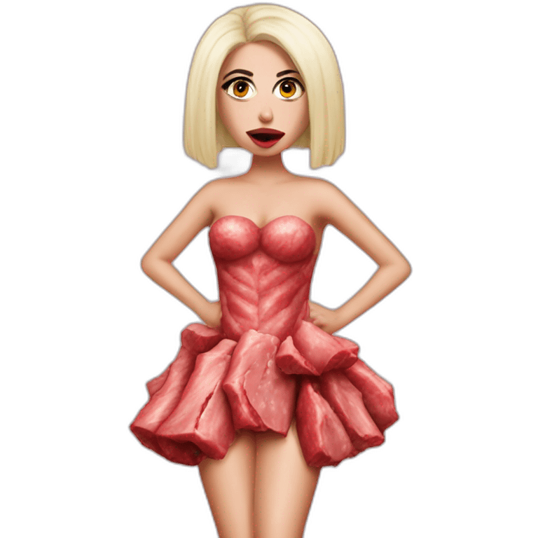 lady gaga in meat dress emoji