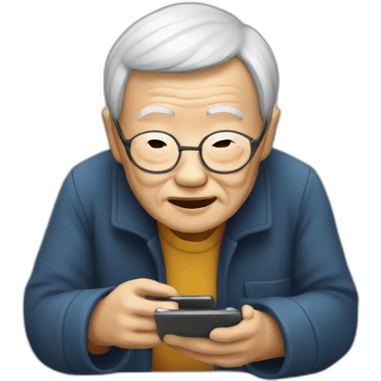 Chinese old man on phone emoji