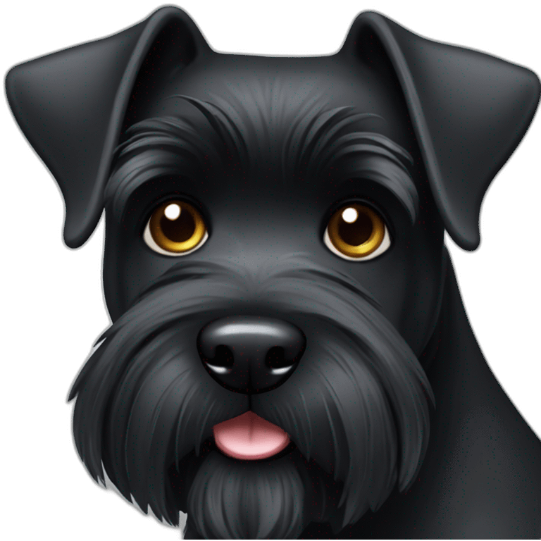 A black schnauzer dog emoji