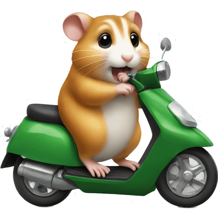 A hamster in italy on a scooter emoji