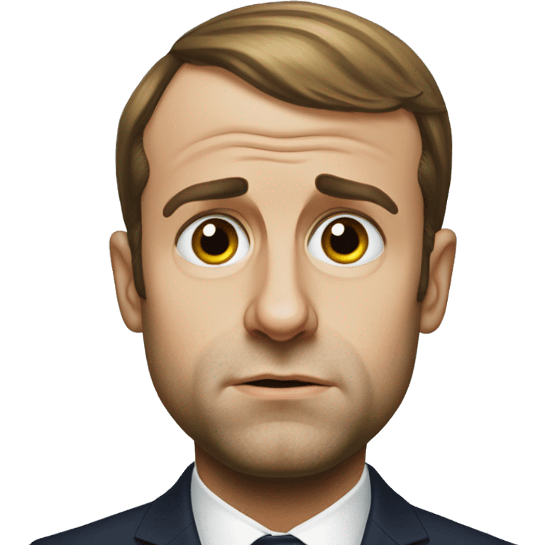 photorealistic Emmanuel Macron sad emoji